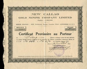 New Callao Gold Mining Co. Limited